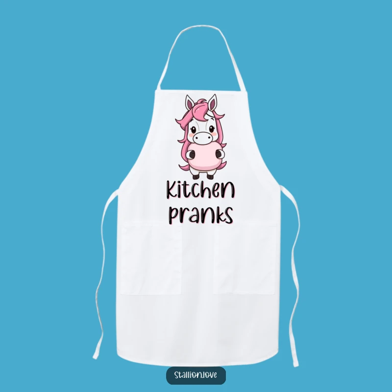 Funny Horse Whoopee Cushion Apron: Cook with Comical Prankster Flair