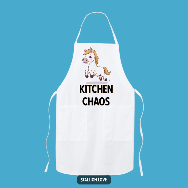 Funny Horse Stumble Apron: Cook with Comical Equestrian Flair