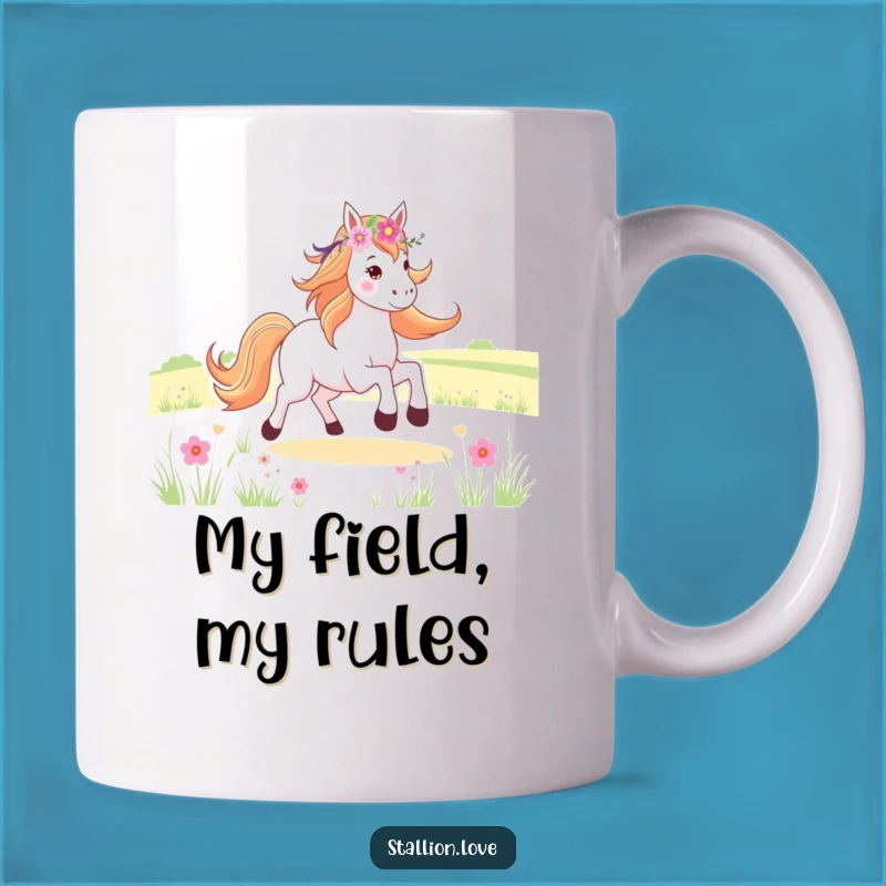 Funny Horse Flower Crown Gallop Mug - Perfect Joyful Gift for Equestrians