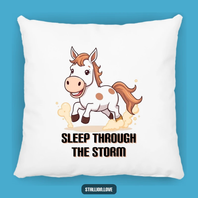 Funny Horse Dust Pillow - Grinning Equestrian Cozy Decor Gift