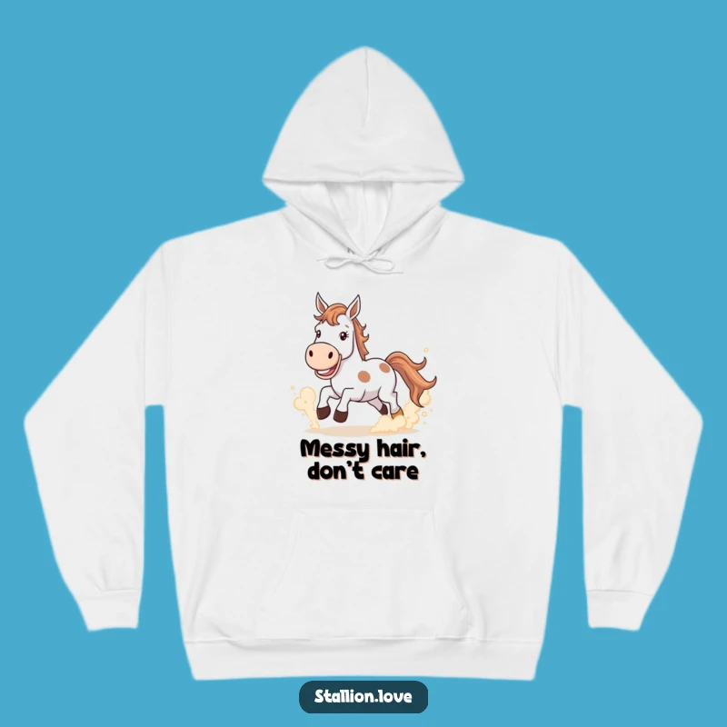 Cozy Funny Horse Dust Cloud Hoodie - Grinning Equestrian Warmth Gift