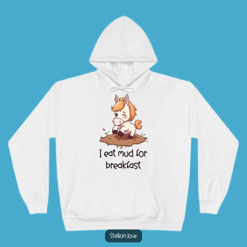 Funny Horse Slipping Mud Hoodie: Cozy & Hilarious Equestrian Fail Apparel