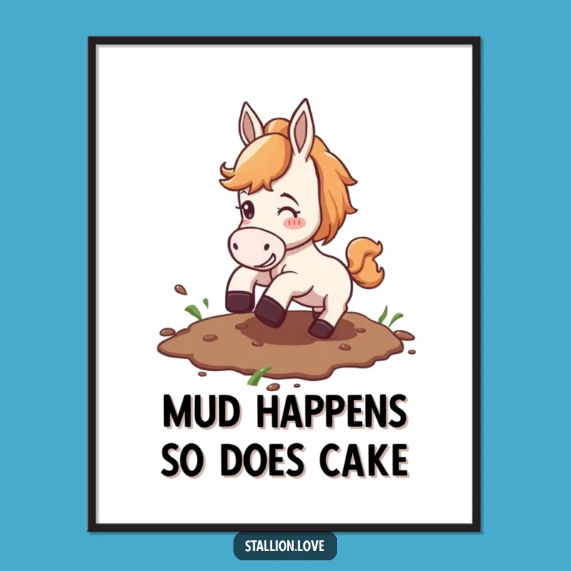 Funny Free Printable Horse Art - Muddy Slip Decor Downloadable