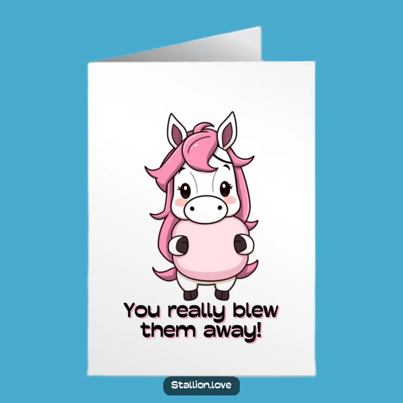 Free Printable Congrats Card: Horse Whoopee Cushion Funny Downloadable Gift