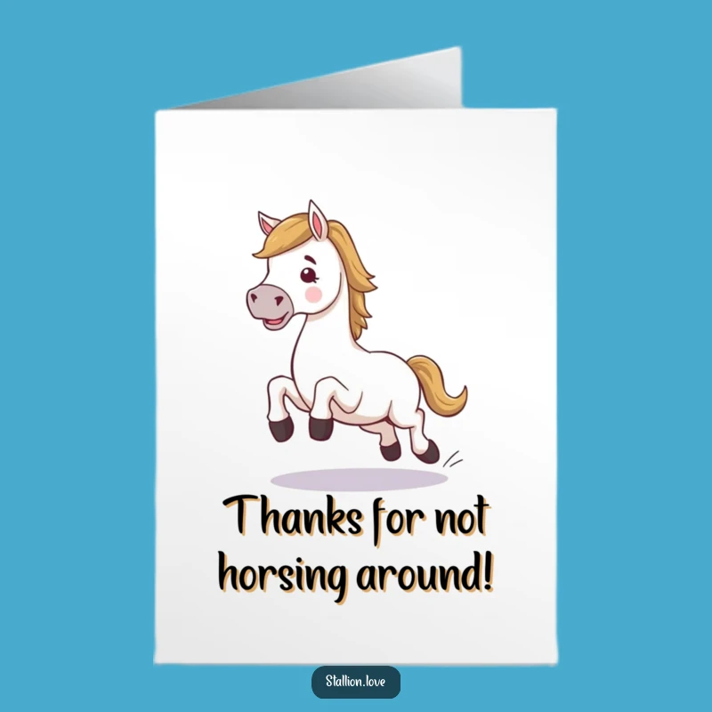 Free Printable Thank You Card: Stumbling Horse Funny Downloadable Gift
