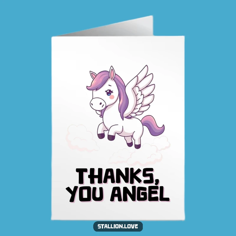 Free Printable Horse Thank You Card - Heavenly Gratitude Downloadable