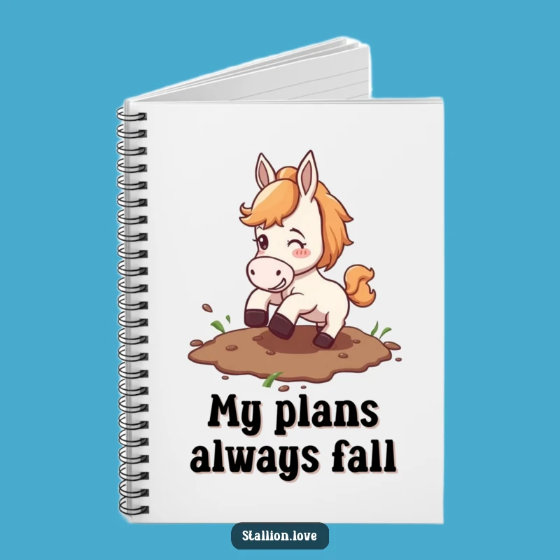 Funny Horse Slipping Mud Notebook: Jot Down Laughs & Ideas