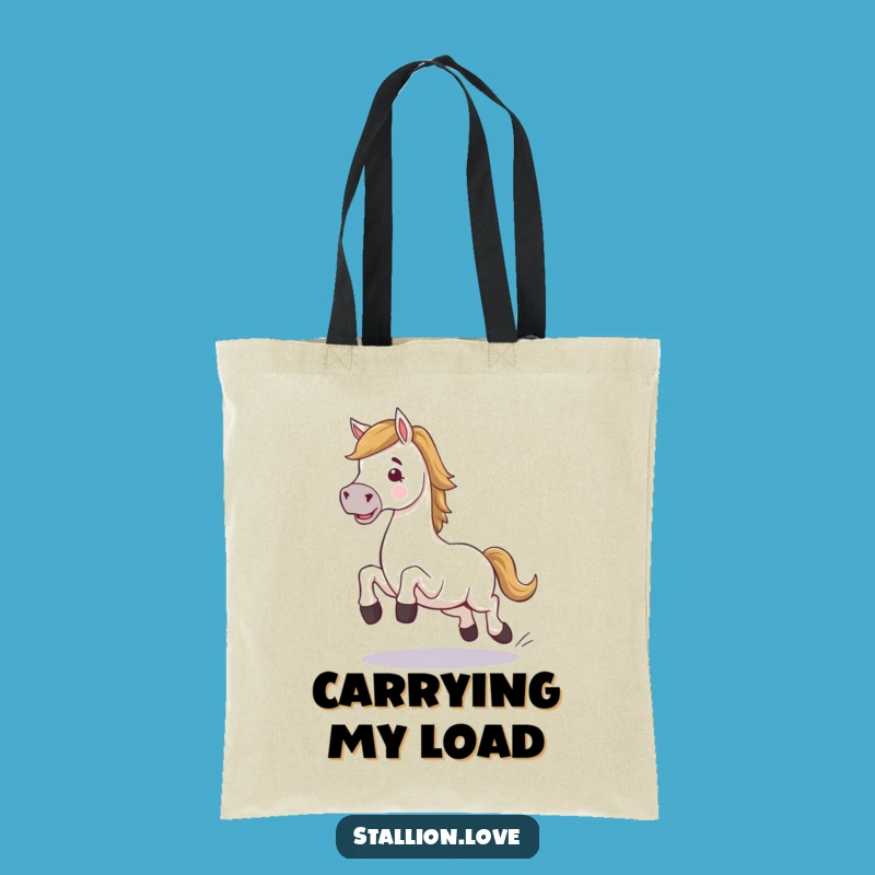 Funny Horse Stumble Tote Bag: Carry Your Day with Equestrian Humor